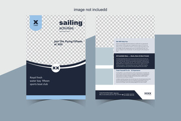 flyer design template for product sale boat business branding media post poster paper background corporate agency 