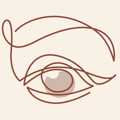 Beautiful eyes of women one line drawing. Beautiful eyes of women single line illustration. Women's eyes minimalist line art