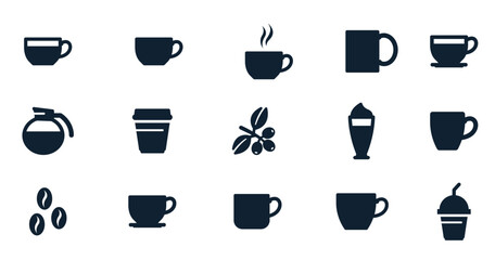 coffee and coffee cup icons vector illustration
