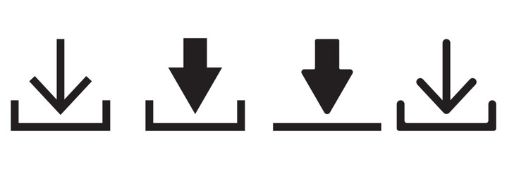 Download icon set. download icon Collection. download sign and symbol. Vector illustration.