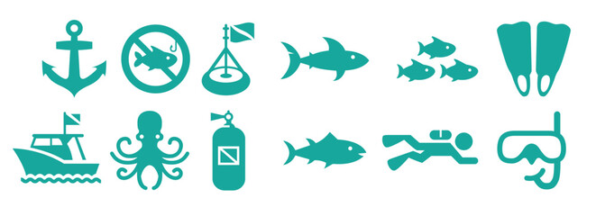 dive flat icon vector