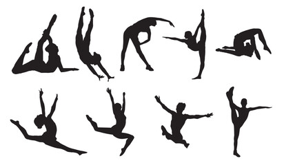 gymnastics silhouette vector