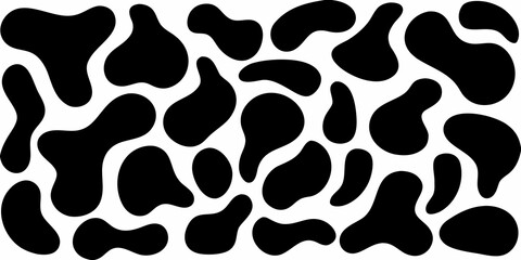 Abstract black and white organic shapes pattern background for design
