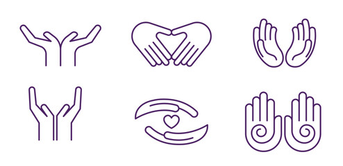 healing hands icon vector 