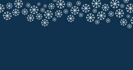 Dark Blue Snowflake Border Background