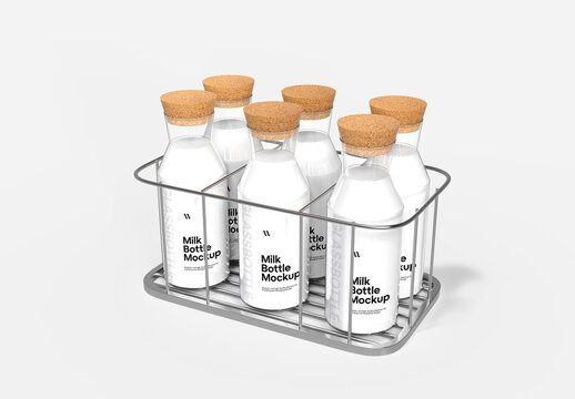 Milk Bottle Mockup PSD Template