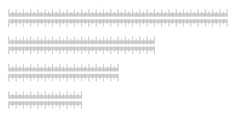 Metrics indicators cm. Chart 10, 15, 20, 30 centimeters. Metric ruler icon. Scales for ruler in centimeters. Length, height, distance, sewing, measuring tools. Measuring scale templates. 