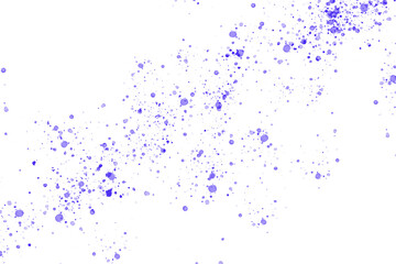 Light blue lilac splatter effect. Soft watercolor paint splashes isolated on transparent background, natural diagonal scatter, minimal and airy. Perfect overlay for template, design, greeting, poster