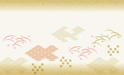シンプルで可愛い日本の和柄背景イラスト
