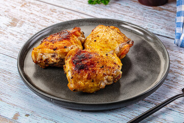 Roasted chicken thighs with spices