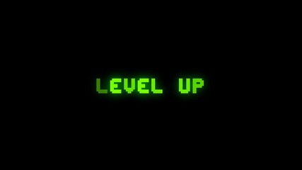 Bright green “Level Up” animation inspired by pixel art games. Perfect for progress visuals, achievements, or victory screens. - Powered by Adobe
