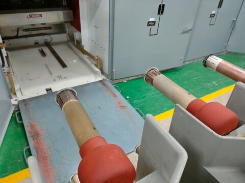 Electric room in industrial,selective focus.Turnaround or PM maintenace electric.	