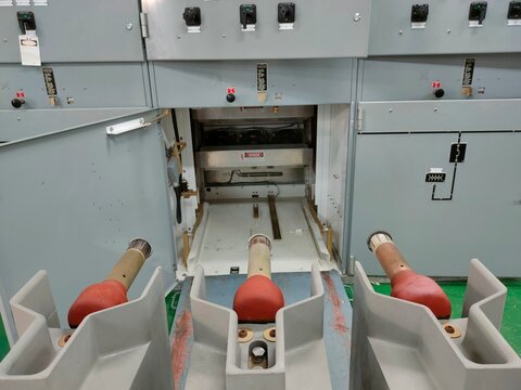 Electric room in industrial,selective focus.Turnaround or PM maintenace electric.	