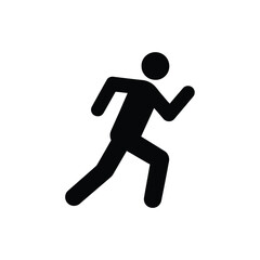 Running Fitness Silhouette Icon. Athletic Runner Sport Symbol.