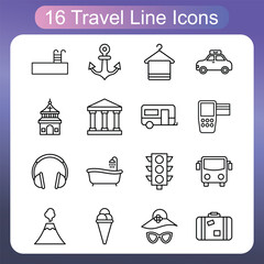 Outdoor Activities And Leisure Outline Icons Set 6