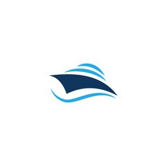 Yacht sailboat transportation logo design