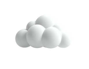 Soft white 3D rendered fluffy cloud shape
