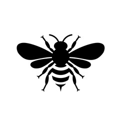 Bee Silhouette Vector Illustration - Insect Icon Design