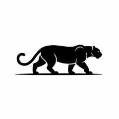 Elegant Black Panther Illustration for Wildlife and Animal Themes