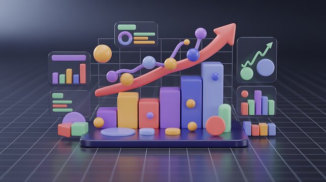 Data visualization business growth chart financial analysis stock market investment success diagram concept - Powered by Adobe
