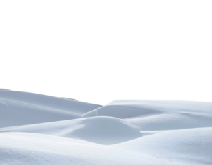 Undulating snowdrifts under a stark, dark sky