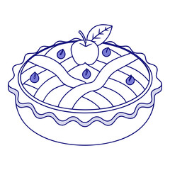Blueberry Pie Line Drawing