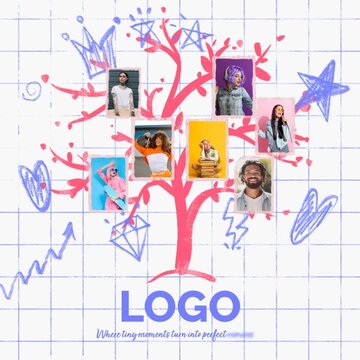 Friends & Family Tree Collage Reveal - Sqaure