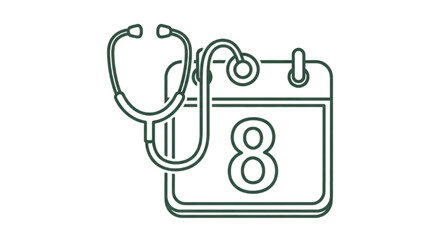 Medical appointment reminder with stethoscope and calendar icon