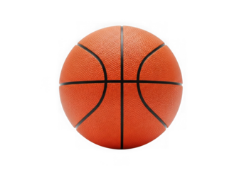 A single basketball isolated on transparent background