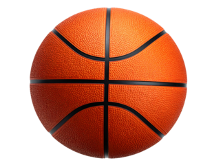 Classic orange sports sphere with black lines for games