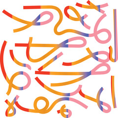 Abstract Colorful Line Art — Modern Gradient Ribbon Pattern in Orange, Pink and Blue for Contemporary Design