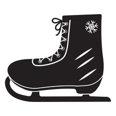 Isolated pair of winter sports shoes for speed skating competitions silhouette, icon
