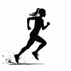 Naklejka premium silhouette of a woman running
