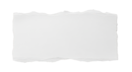Torn piece of white paper in studio shot