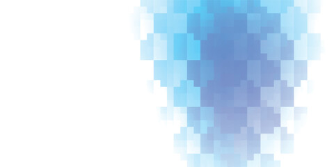 Abstract mosaic of blue and purple squares forming a gradient flow.