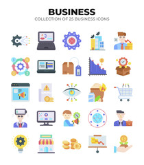 Collection of 25 Business Icons. Marketing. Finance. E.commerce. and Management