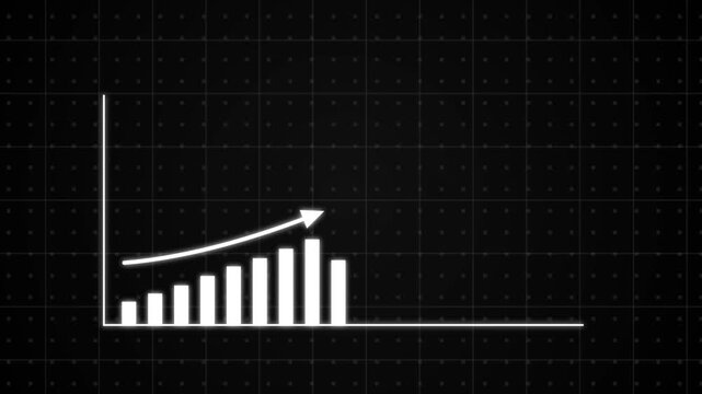 White candle and line chart graph move up trend simple animation.