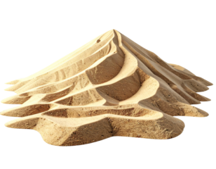 Sculpted sand mountain with flowing curves