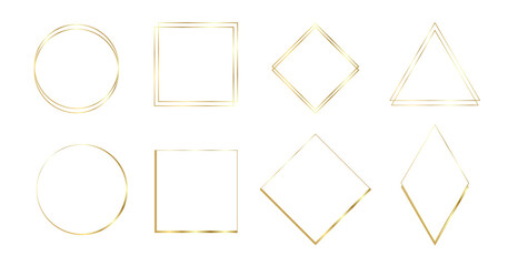 Elegant golden geometric frames collection