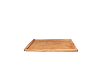 Empty wooden tray for food presentation