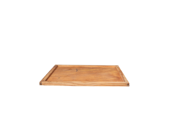 Empty wooden tray for food presentation