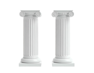 Two white classical architectural columns