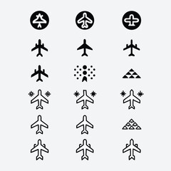 Aircraft icon vector set. Plane illustration sign collection. Airplane symbol. Air plane, plane, travel. Vector illustration
