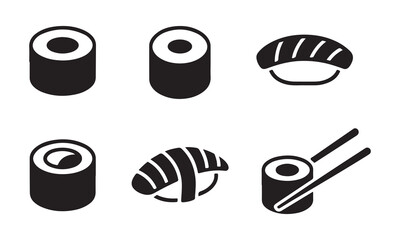 Abstract sushi maki and nigiri vector icons set © MST ABIZAN