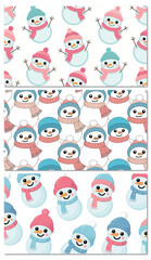 Cute Snowman Pattern Holiday Design