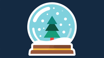 Minimal Snow Globe Icon for Holiday Design