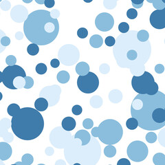 Abstract Blue Circles and Dots Seamless Repeating Pattern Background Design Vector Wallpaper Texture