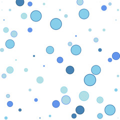 Digital Illustration of Vibrant Blue Bubble Particles Against a High-Contrast Black Background