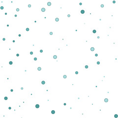 Seamless digital pattern of glowing aqua circles scattered on a pure black backdrop.