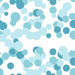 Seamless Pattern of Varying Blue and Cyan Dots on a Clean White Background Abstract